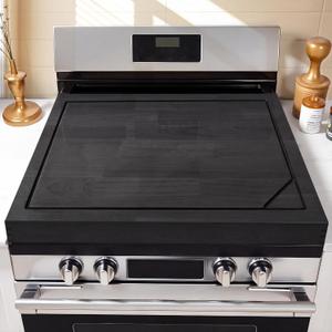 4 In 1 Noodle Board Stove Cover Lightweight Cutting Board Wood Stove Top Covers for Electric Stove, Glass Gas Stove Cover for Gas Burners - 30" x 22"(Outer) / 28.8” x 20.8”(Inner)