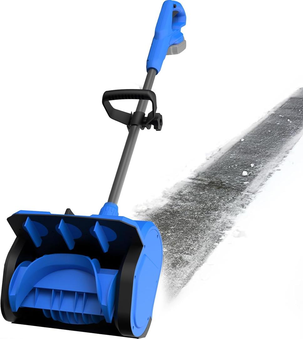 10 inch Cordless Snow Shovel for DeWalt 18V/20V Battery(No Battery), 10" Width 6" Depth Electric Snow Blower with 20FT Throw Distance, -45to 45Throwing Angle Snow Shovel for Patio Driveway (Blue)