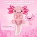 MOREJMTT Crochet Kit for Beginners, Learn to Crochet, Include Easy Knitting Soft Yarn, Step-by-Step Video Tutorial, Hook, Holiday Birthday Gift for Adults (Happy Axolotl)