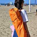 Nice C Chair Beach, Low Beach Chair, Sling, Folding, Portable, Concert, River, Beach Seat, Sillas de Playa, for Adults, Kids, Boat, Sand Chair with Cup Holder & Carry Bag (1 Pack of Orange)