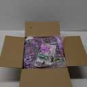 Flower Wall Panels, Artificial Flower Wall Backdrop, 6 PCs of 15x15 Inch 3D Silk Rose Wall, Wedding Floral Mat for Stage Party Photo Background Home Decoration (White and Purple)