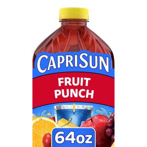 Capri Sun Juice Drink Blend, Fruit Punch Flavored, 64 oz Bottle | for School Lunches and On-the-Go Hydration, All Natural Ingredients, No Artificial Colors, Flavors Or Preservatives (EXP 10/04/26)