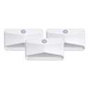 Mr. Beams MB710 LED Nightlight, Wireless, Battery-Powered, Motion-Sensing For Use In Bedroom, Stairs, Nursery, Kitchen & More, Three-Pack, White,MB710-WHT-03-00