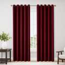 ChrisDowa Burgundyout Curtains 70 inches Wide for Bedroom - 2 Panels Set Extra Wide Grommet Thermal Insulated Room Darkening Curtains for Living Room (Burgundy, 70 x 84 Inch)