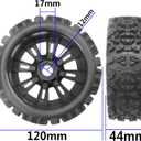 1/8 RC Buggy Tires 17mm Hex Wheels Rims & Rubber Tires Compatible with Arrma Typhon 6S 3S Talion 6S Team Losi HPI 1/8 RC Car 4PCS