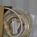 Brizled Warm White Rope Lights, 18ft 216 LED Rope Lights Waterproof, 120V Plugin White Christmas Light Connectable with Clear PVC Tube, Indoor/Outdoor Decorative Tube Light for Backyards, Garden Patio