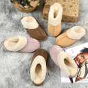 Women's Fuzzy Slippers, Warm and Cozy Slip On Fluffy Winter House Shoes for Women, Comfy Faux Suede Ladies House Slippers Indoor and Outdoor with Memory Foam (11, Pink)