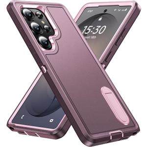 BaHaHoues for Samsung Galaxy S26 Ultra Case with Built in Kickstand, Shockproof/DropProof Military Grade Protective Cover for Galaxy S26 Ultra (Night Purple/Baby Pink)