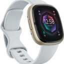 Fitbit Sense 2 Advanced Health and Fitness Smartwatch with Tools to Manage Stress and Sleep, ECG App, SpO2, 24/7 Heart Rate and GPS, Blue Mist/Pale Gold, One Size (S & L Bands Included)