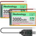3.7V Lipo Battery 3000mAh 103665 Rechargeable Lithium Polymer Battery with USB Charger Cable PH2.0 Connector Integrated Protection Circuit for Electronic Meshtastic Device RAK19007 (2 Pcs)