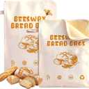 2-Pack Extra Large Beeswax Bread Bags with Zipper Seal Reusable Bread Storage Bags, Eco-Friendly Natural Beeswax Lining, to Keep Homemade Bread Fresh for Sourdough & Artisan Loaves (yellow) | with Zipper, reusable