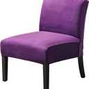 JIAN YA NA Armless Accent Chair Cover, Stretch Armless Chair Slipcover Velvet Armless Chair Covers Slipper Chair Slipcover Furniture Protector Covers for Living Room Bedroom(Velvet, Purple)