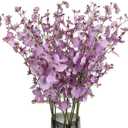 Artificial Silk Orchids,10 PCS (Each 37'') Purple Orchids Artificial Flowers Faux Orchid Long Stem Fake Flowers Fake Silk Flowers for Indoor Outdoor Wedding Home Office Decoration(Purple)