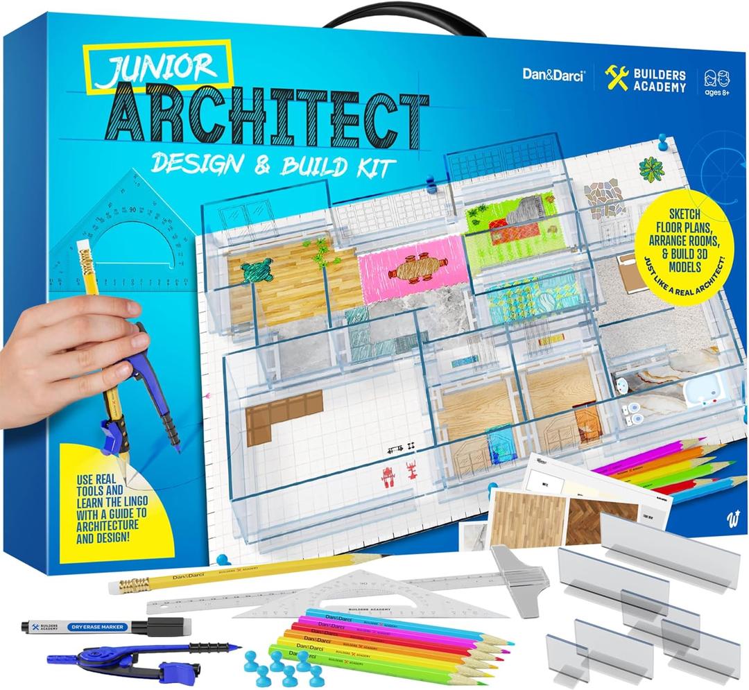 Dan&Darci Architecture Kit for Kids - 8 9 10 11 12 Year Old Girl Gifts - Boys Toys Age 8-10 - STEM Toys for Ages 8-13 - 12 Year Old Boy Birthday Gift for Girls - Architect Home Model Kit