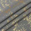 Taisier Home Gold Foil Print Linen Textured Curtains Geometric Dots Pattern Design Curtains for Bedroom Living Room Thermal Insulated Window Treatment 2 Panels 84" L,Dark Grey and Gold Drapes Print