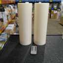 12" x 4" Large Outdoor Candles with Timer Waterproof Flickering LED Flameless Candles Battery Operated with Remote Fake Pillar Candles Realistic for Patio Porch Lanterns, Ivory 2 Pack