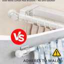 Over Blinds Curtain Rod Brackets for Outside Mounted, No-Drill Blinds Curtain Rod Holders for 1.3-2" Rectangular Headrails, Tool-Free & No Wall Damage, Apartment & Renter Friendly (Set of 4, White)