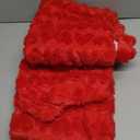 VitalCozy Red Heart Chair Covers Set of 2 Valentine's Day Dining Chair Covers Cute Faux Fur Soft Heart Seat Dining Slip Covers for Dorm Home Home Bedroom Valentine's Day Gifts
