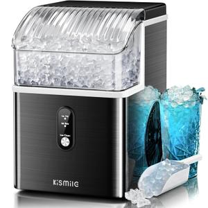 Nugget Ice Maker Countertop, 35 lbs/Day, Stainless Steel | Portable Sonic Ice Maker & Pebble Ice Machine, First Ice in 7 Mins, 43 dB Quiet, One-Touch Self-Cleaning for Home & Office
