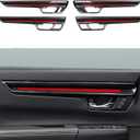 Car Inner Door Bowl Handle Decals for 2023 2024 2025 Honda CR-V Accessories CRV ABS Carbon Fiber Interior Stickers, Black Red