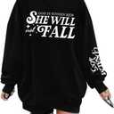 UNIQUEONE Christian Sweatshirt Women Faith Shirts: Jesus Sweatshirt Christian Religious Crewneck Long Sleeve Pullover Tops (Black, L)