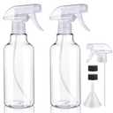 2 x Plastic Spray Bottles Empty Spray Bottle 16.9oz/500ml 2 Pack Heavy Duty Spraying Bottles Mist/Stream Water Bottle for Cleaning Solutions, Essential Oils, Hair (Clear)