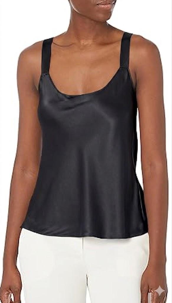 Vince Women's Shaped Scoop Nk Black, XL