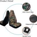 TOYOUN Camo Universal Front Car Seat Covers Waterproof Highback Bucket Seat Covers Green Forest Camouflage Print-Fit Most Cars, Trucks, SUVS, Vans 2 PCS Auto Seat Covers Car Seat Protector