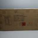 Function Home Trash Can Cabinet, Tilt Out Trash Cabinet, Wooden Kitchen Garbage Can with Hideaway Drawer, Pet Proof Trash Can Holder for Kitchen Living Room, Antique White with Black Top