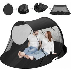 Pop up Mosquito Tent for Camping, 86.6 x 59 x 45.3 Inch Bug Net Tent with Instant Automatic Setup, Lightweight Portable Screen Net Fits Most Camping Cot for Outdoor Hiking Travel(Black)