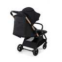 Kinderkraft APINO Lightweight Auto Folding Stroller, Compact Travel Baby Stroller for Newborn to Toddler, Reclining Seat, 5-Point Harness, Black