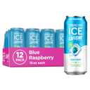 Sparkling Ice Caffeine Blue Raspberry Sparkling Water with Caffeine, Zero Sugar, with Antioxidants and Vitamins,16 fl oz Cans (Pack Of 12)