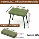 Portable Camping Stool & Travel Seat - 300 lbs Heavy Duty, Aluminum Legs & PP Seat - Ultralight Collapsible Pocket Chair for Adults, Fishing, Hiking, Queuing & Motorcycle Touring (Green)
