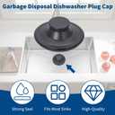 2 Pack Kitchen Sink Stopper, Garbage Disposal Dishwasher Plug Cap, Durable Plastic Drain Stopper, Snug Fit Without Water Leakage, Easy to Clean, Compatible with Standard Kitchen Drains, Black