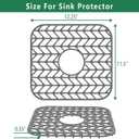 GUUKIN Sink Protectors for Kitchen sink, 12.25"x 11.5" Folding Non-slip Silicone Sink Mat Grid for Bottom of Farmhouse Stainless Steel Porcelain with Central Hole Pack of 2