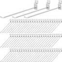 Moxweyeni 100 Pcs Heavy Duty Slatwall Panel Hooks Hanging Metal Slat Wall Hanging Hooks Silver Slat Wall Hanger Commercial Grade Slatwall Pegs Accessories for Shop Retail Display (11.8inch)