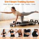 Pilates Board Reformer for Home Workout, 5-in-1 Pilates Equipment with Dual & Split Foot Pads, Smooth Sliding Rail System, Adjustable Headrest for Heights 3'7"–6'3", Core & Full-Body Training