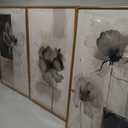 Framed Black Neutral Large Canvas Wall Art 16x24 Inch Minimalist Abstract White Tan Brown Flower Wall Decor Set of 3 for Living Room Bedroom Dining room