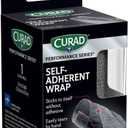CURAD Performance Series Self-Adherent Athletic Wrap, Black, 3 inches x 5 yards, Compression Support for Sports Injuries, Joint Stability, and Muscle Recovery (1 Count (Pack of 1))