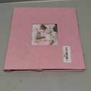 Popotop Photo Album Self Adhesive with Picture Display Window,40 Pages DIY Scrapbooking Supplies Kit for 4x6 8x10 Picture,Linen Cover Memory Book for Baby Wedding, with Scraper and Metallic Pen (Pink)