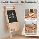Tiny Land Foldable Wooden Art Easel for Kids, with Chalkboard & Whiteboard, 43.9 inches