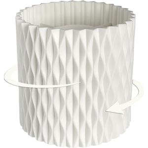 Rotating Pen Holder for Desk, 5 Slots Unique White Desk Organizer Easthetic Desktop Supplies and Accessories for Women Girls, Pencil Cup Caddy for Office Home Art Supply