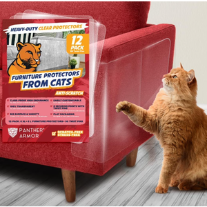 Panther Armor Cat Scratch Furniture Protector, Gloss 12 Sheet Pack w 96 Twist Pins (6XL+6L)