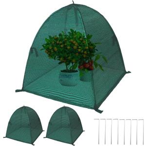 2Pack Plant Shade Tent, 23.6"x23.6"x23.6" Garden Mesh Plant Cover for Sun and Insect Control, UV Resisitant Plant Shade Tent for Outdoor, Protection Guard for Plant with Stakes