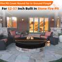Fire Pit Cover Round, 52-57 Inch, Waterproof, Dustproof, Windproof, UV-Resistant