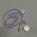 Travel Essentials for Apple Watch Charger, iPhone Charger, Type C/ Lightning/ Magnetic Fast Charging Cable [Portable] Compatible with iWatch Series Ultra/ 11/ 10/ 9/ SE/ 7, iPhone 17-11-[1.2M] Purple