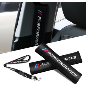 Car M 3 Color Performance Letters seat Belt Cover Carbon Fiber Texture Car seat Belt Shoulder Pad Cover Soft and Comfortable Suitable for Any Car Model