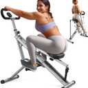 Sportsroyals Pink Squat Machine for Home,Rodeo Core Exercise Machine,330lbs Foldable,Adjustable 4 Resistance Bands,Ride & Rowing Machine for Botty Glutes Butt Thighs,Ab Back/Leg Press Hip Thrust (Grey)