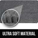 KANGAROO Bathroom Rugs, Chenille Soft Absorbent Bath Rug, Shaggy Shower Mat, Quick Dry Machine Wash Bathmat, Plush Carpet Mats for Tub, Bathtub and Room Home Decor Accessories, 24x17, Gray (Grey)