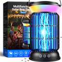 Solar Bug Zapper Outdoor, Mosquito Zapper with Rechargeable Bug Zapper Design, Solar & USB Charging, 6000mah Battery, Auto on Off Sensor, Waterproof for Patio Backyard Garden Camping